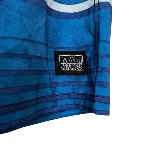 Maui & Sons Men’s 32 Blue Swimming Board Shorts R9 - Picture 4 of 9
